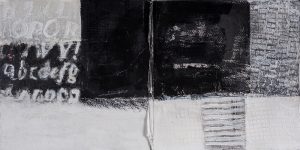 Acrylic on Paper Black and White CM 34.5 X 60